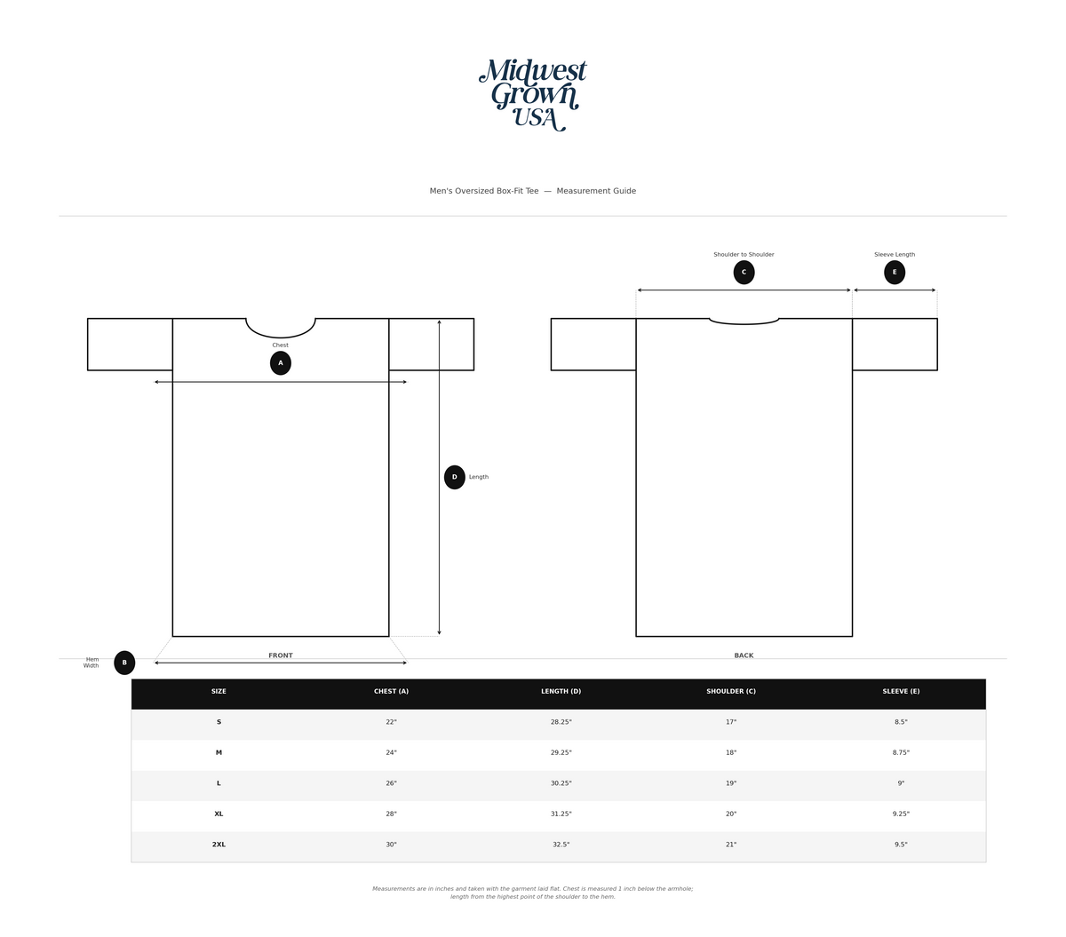 The Middle, USA (Oversized Tee) size guide
