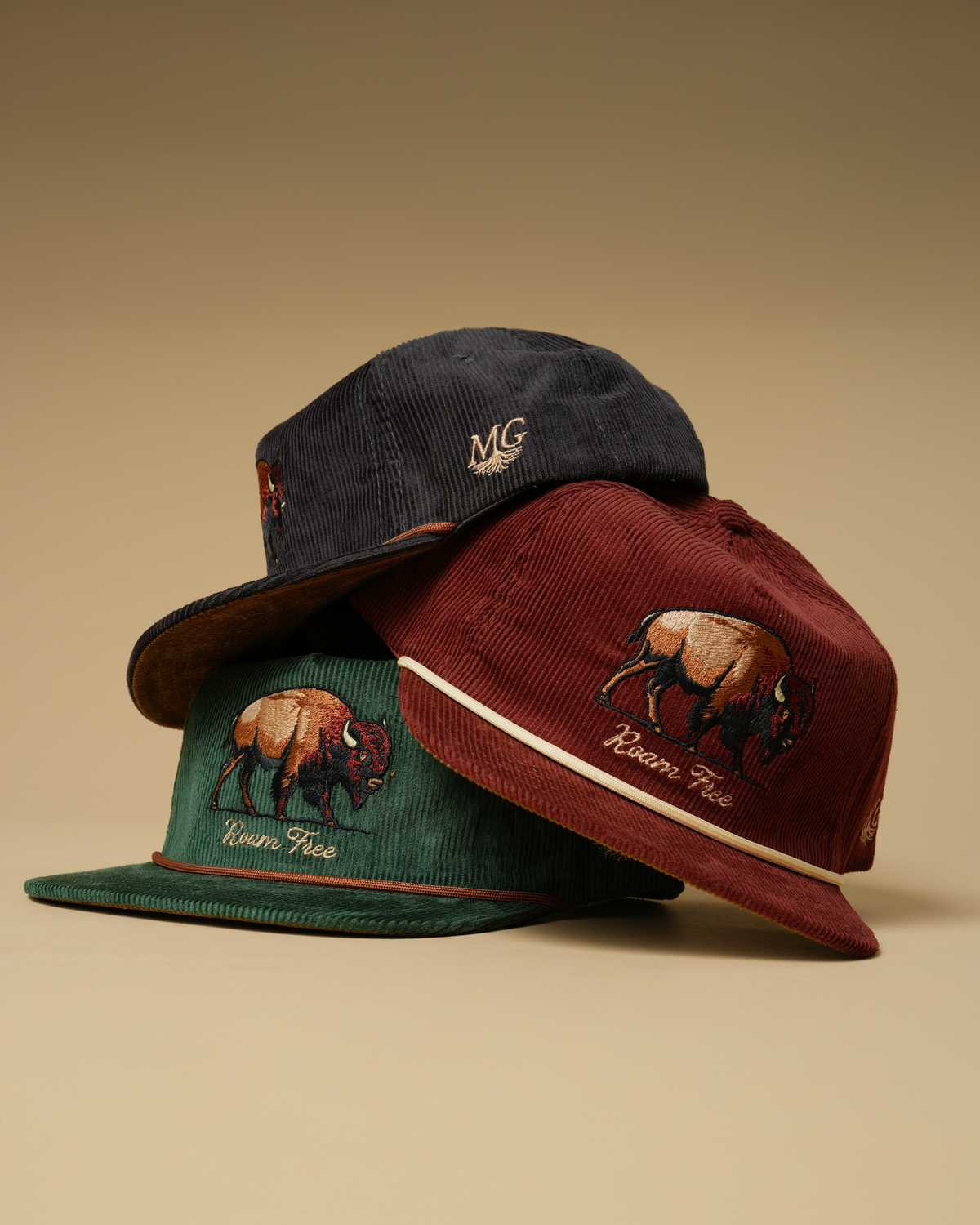 Bison Roam Free Corduroy Hat