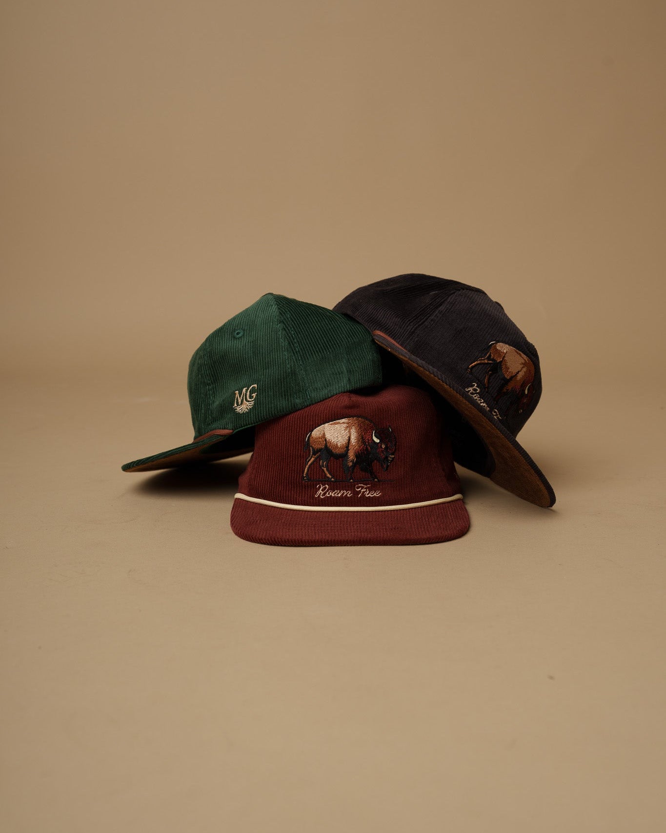 Midwest Grown Bison Roam Free Corduroy hats